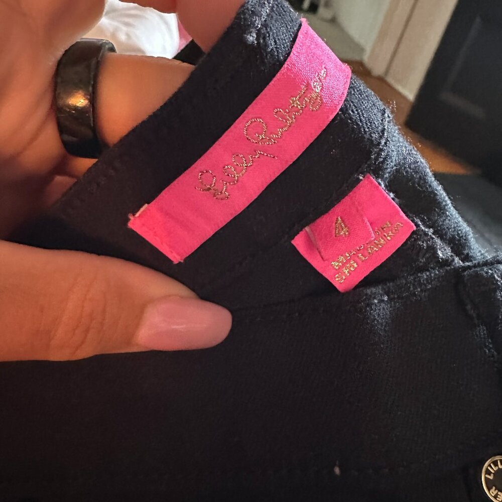Lilly Pulitzer South Ocean Skinny Jeans Black Onyx size 4 - Picture 2 of 7